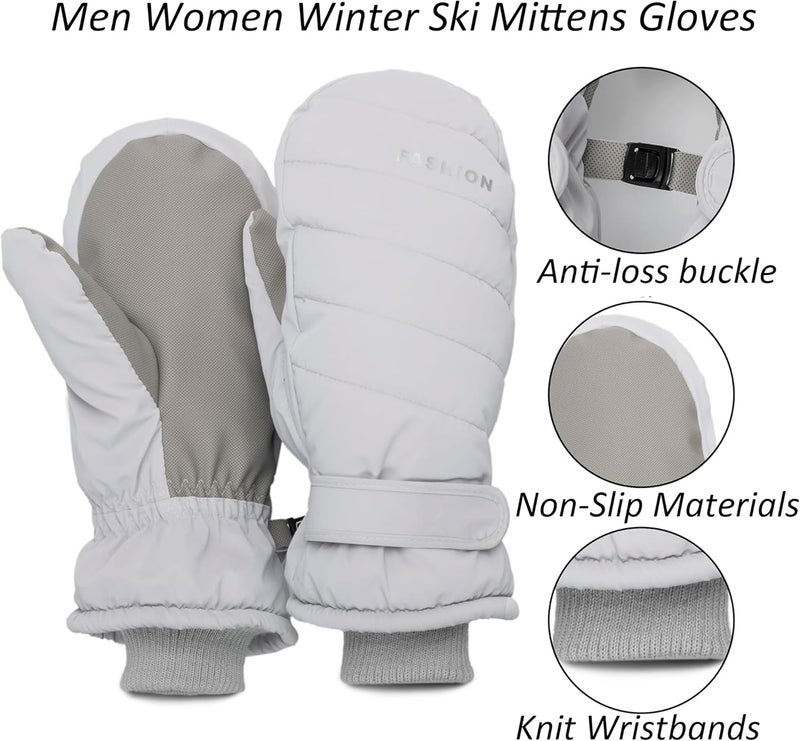 UTOWO Outdoors Winter Ski Mittens for Men Women - Warm Snow Mitts for Cold Weather Non-Slip Water-Repellent Gloves Windproof - Image 4